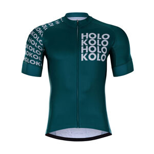 HOLOKOLO Cyklistický dres s krátkym rukávom - SHAMROCK - biela/modrá/zelená 3XL