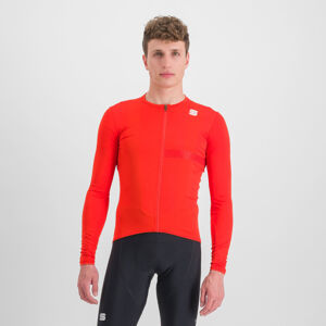 SPORTFUL Cyklistický dres s dlhým rukávom zimný - MATCHY - červená XL