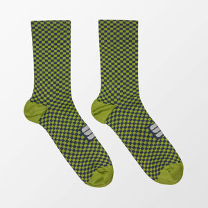 SPORTFUL Cyklistické ponožky klasické - CHECKMATE - zelená S