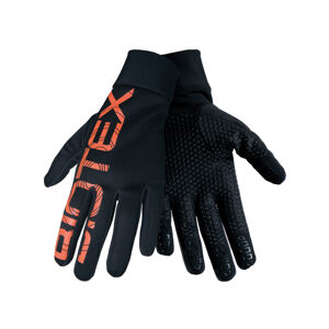 BIOTEX Cyklistické rukavice dlhoprsté - THERMAL TOUCH GEL - oranžová/čierna L
