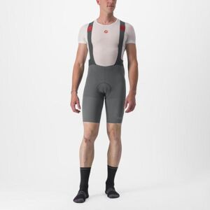 CASTELLI Cyklistické nohavice krátke s trakmi - PREMIO BLACK - šedá 3XL