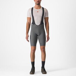 CASTELLI Cyklistické nohavice krátke s trakmi - UNLIMITED CARGO - šedá M