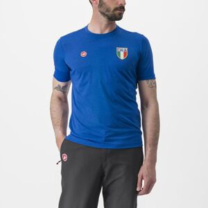 CASTELLI Cyklistické tričko s krátkym rukávom - ITALIA MERINO - modrá XS