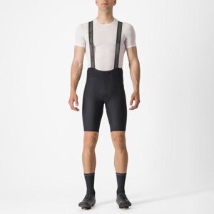 CASTELLI Cyklistické nohavice krátke s trakmi - ESPRESSO - čierna S