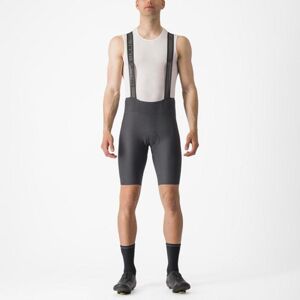 CASTELLI Cyklistické nohavice krátke s trakmi - ESPRESSO - šedá S