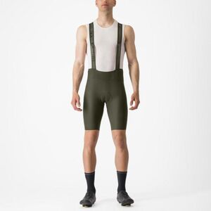 CASTELLI Cyklistické nohavice krátke s trakmi - ESPRESSO - zelená L