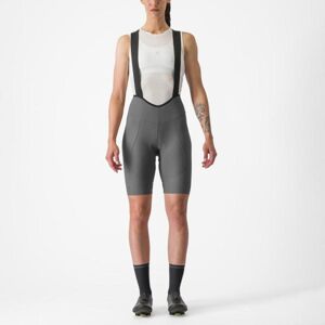 CASTELLI Cyklistické nohavice krátke s trakmi - ESPRESSO W DT - šedá XL