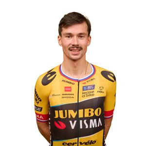 AGU Cyklistický dres s krátkym rukávom - JUMBO-VISMA 2023 PRIMOZ ROGLIC - žltá/čierna 3XL
