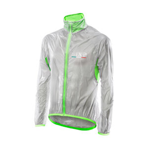 SIX2 Cyklistická vetruodolná bunda - GHOST - zelená/transparentná/žltá XL