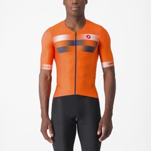 CASTELLI Cyklistický dres s krátkym rukávom - FREE SPEED 2 RACE - oranžová/modrá XS
