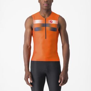 CASTELLI Cyklistický dres bez rukávov - FREE TRI 2 - oranžová/modrá M