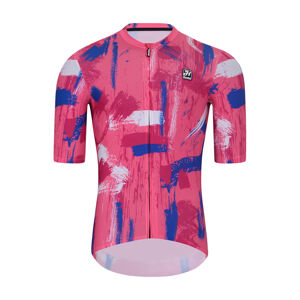 HOLOKOLO Cyklistický dres s krátkym rukávom - STROKES - ružová/modrá XS
