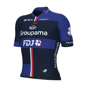 ALÉ Cyklistický dres s krátkym rukávom - GROUPAMA FDJ 2024 - modrá M